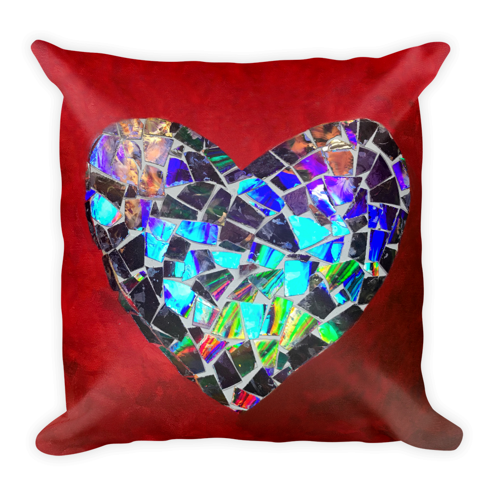 Rainbow Heart Love Pillow